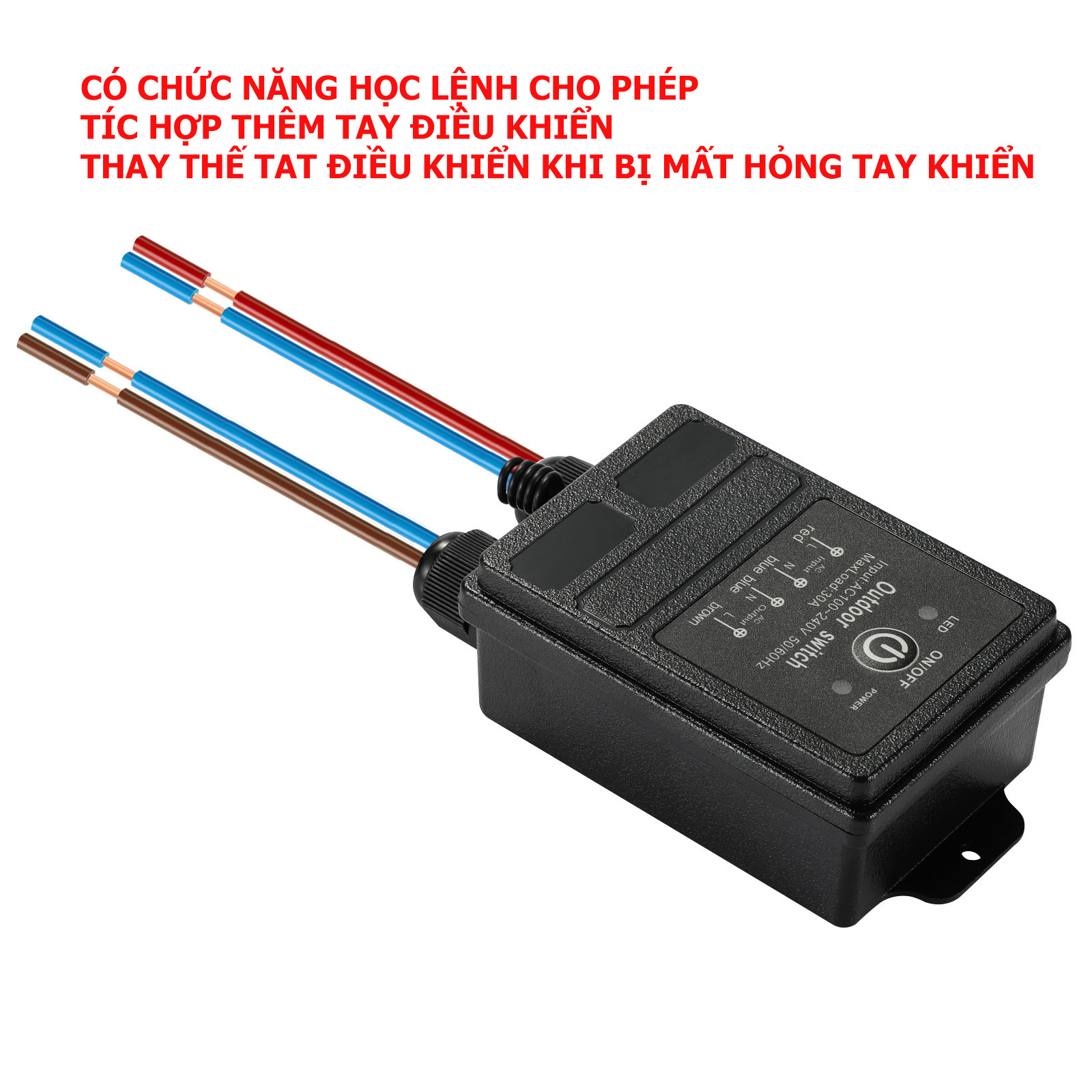 Công tắc điều khiển từ xa RF [CHỐNG NƯỚC] 1000m (1km) /30A (3000W)/220, bộ điều khiển từ xa