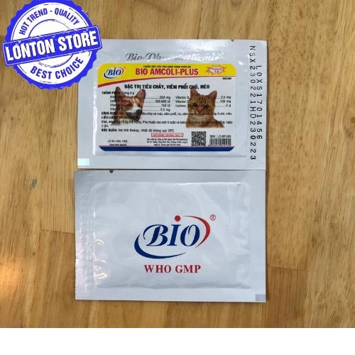 Bio Amcoli Plus - Bột Hòa Tan Cho Thú Cưng Chó Mèo Viêm Phổi, Tiêu Chảy, gói 5gr