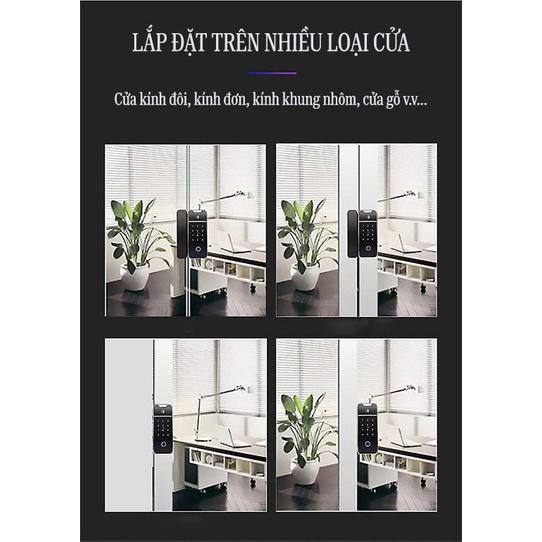 UL-C1 Khóa Vân Tay Cửa Kính Cường Lực, Cửa Lùa Khung Nhôm xingfa, Khung Gỗ 5 Trong 1 Mở Bằng Điện Thoại