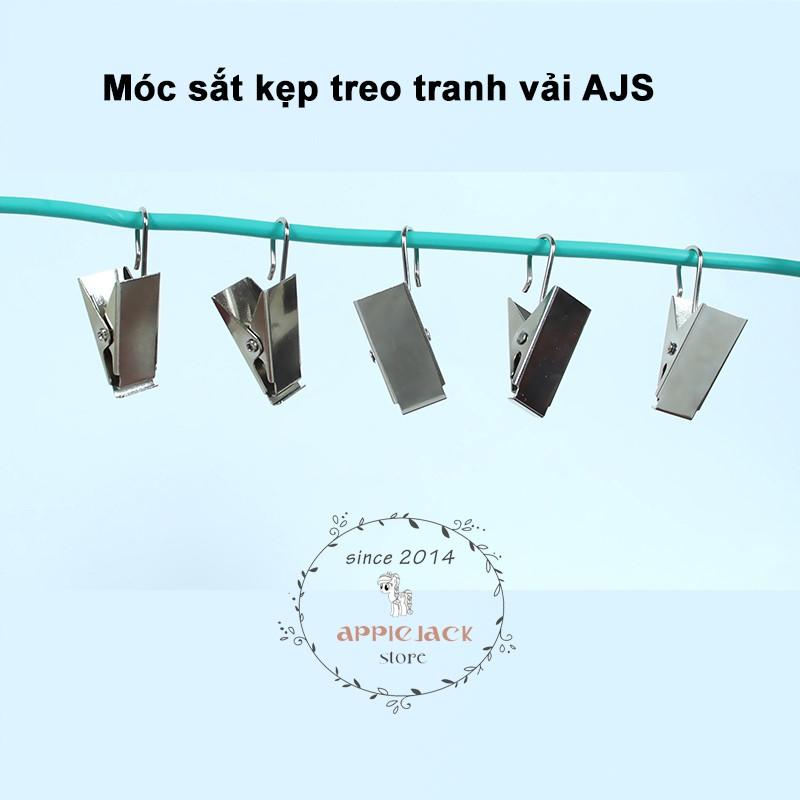 Móc sắt kẹp treo tranh vải, móc treo rèm