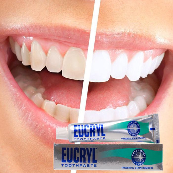 Kem Đánh Răng Trắng Răng Eucryl Tooth Paste - 2 Tuýt x 62g Nhập Khẩu Anh