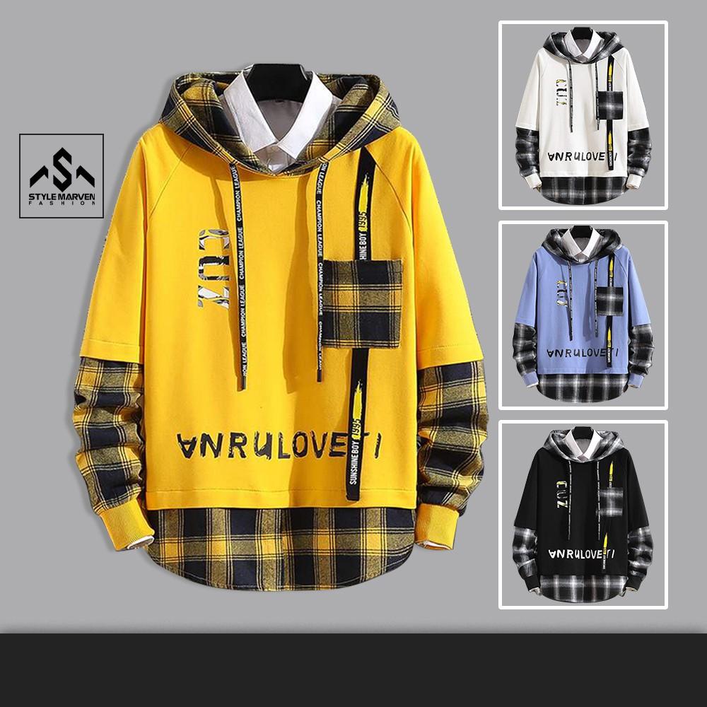 Áo hoodie nam mũ trùm in chữ kẻ sọc STYLE MARVEN áo nỉ thể thao năng động - TOP NAM 123