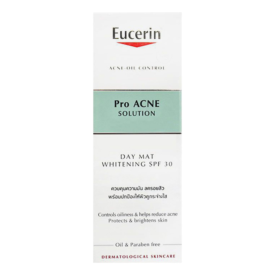 Bộ Kem Dưỡng Trắng Dành Cho Da Mụn Eucerin Day Mat Whitening SPF30 (50ml) Và Sữa Rửa Mặt Sáng Da Eucerin White Therapy Cleansing Foam (150ml)