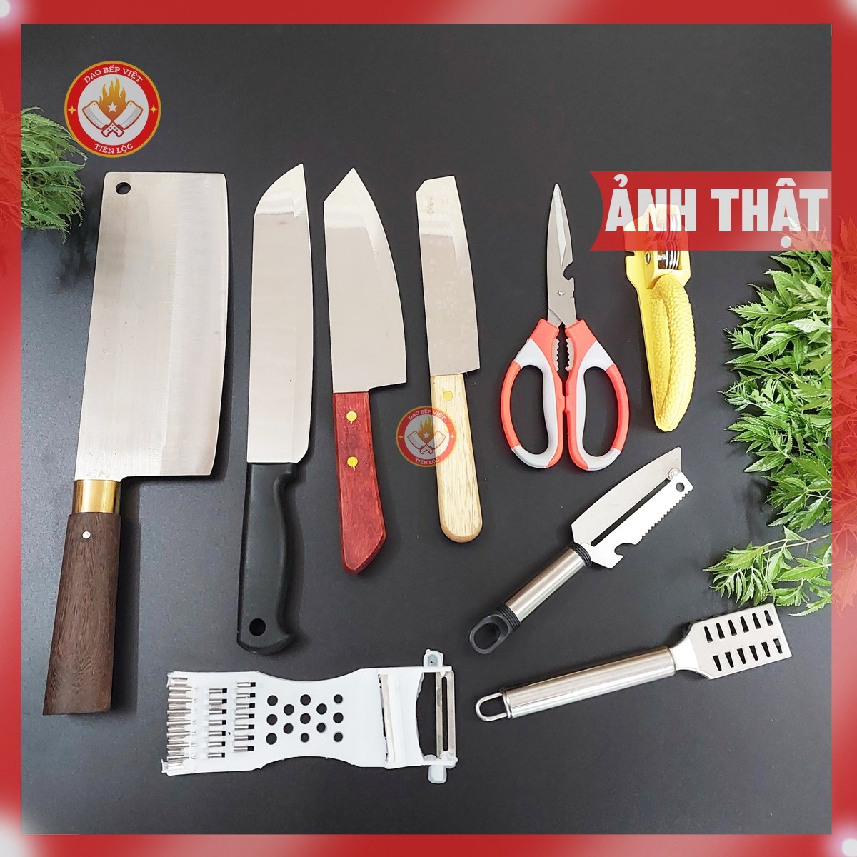 Bộ dao bếp 9 món thép không gỉ