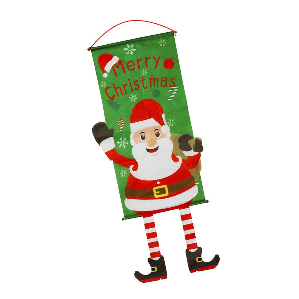 Merry Christmas Ornaments Santa Claus Banner Door Window Hanging Decor-01
