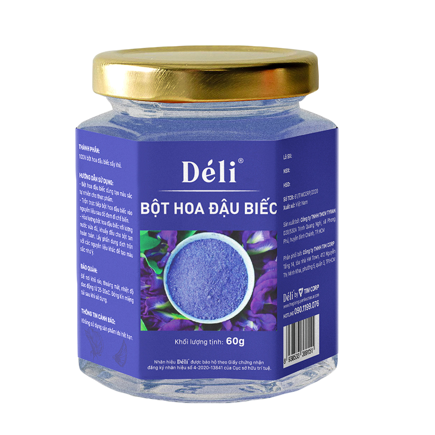 Bột màu hoa đậu biếc Déli