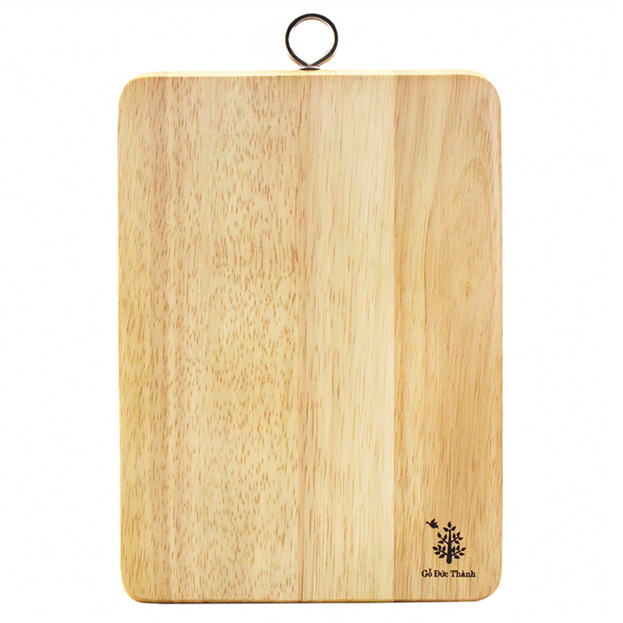 Thớt Chữ Nhật Gỗ Cao Cấp An Toàn Có Khoen Treo Inox - Kích Thước 24x15x1.8 cm - Gỗ Đức Thành 03021