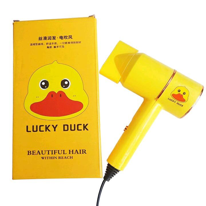 Máy Sấy Tóc Tạo Kiểu Hình Vịt Vàng Cute - Công Suất Lớn 1250W Tặng Kèm Phụ Kiện