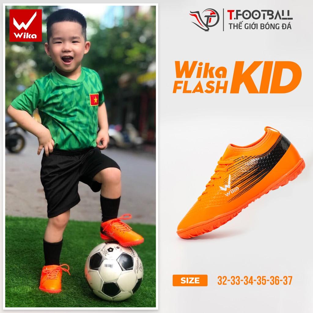 Giày Đá bóng Trẻ Em WIKA Flash KID Chính Hãng Da Phủ PU Cao Cấp Mềm Mại