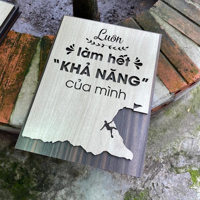 Tranh Văn Phòng Gỗ cao cấp TBIG063 slogan truyền cảm hứng làm việc