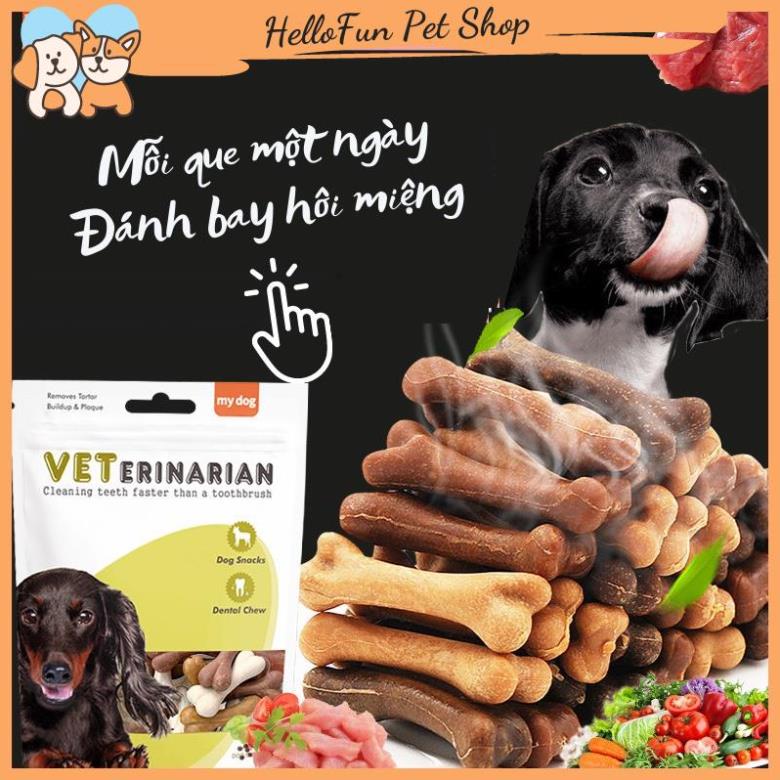 Xương gặm sạch răng cho chó mix vị thịt bò, thịt gà và sữa