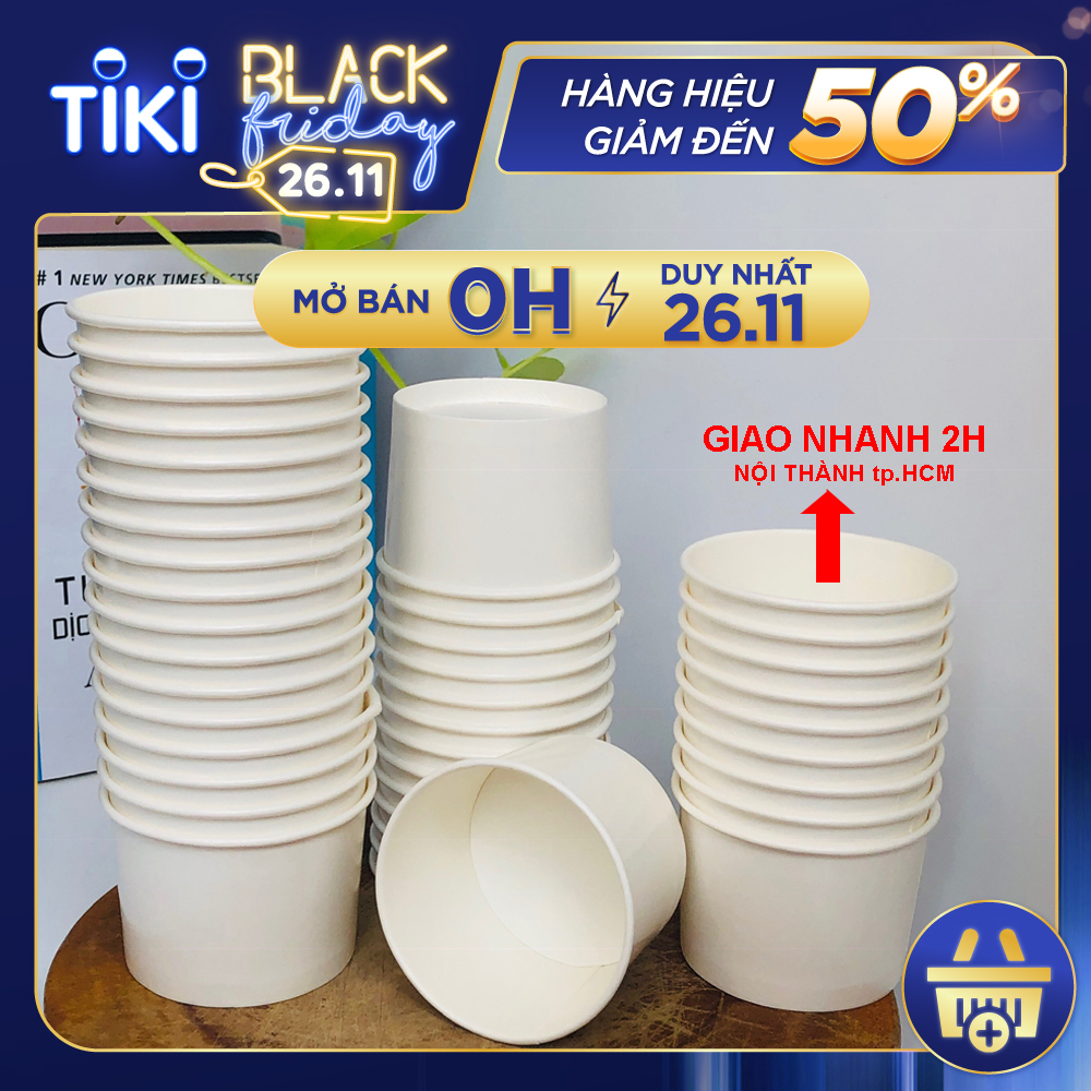 Tô Giấy Dùng 1 Lần KETILO Trắng Trơn 500ml Cao Cấp, Chất Liệu An Toàn Thân Thiện Môi Trường, Tiện Lợi - HÀNG CHÍNH HÃNG TG002