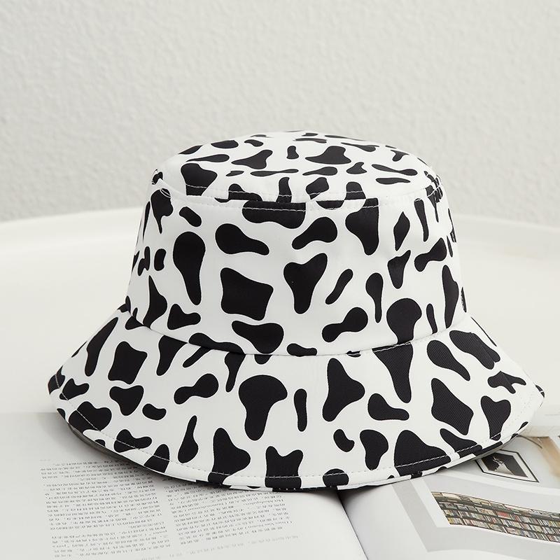 Mũ nón vải bucket họa tiết bò sữa Unisex - nón vành 100% cotton mềm mịn dày thoáng mát