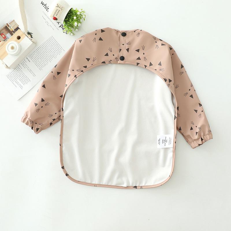 Tập Đi Cho Bé Tay Dài Yếm In Họa Tiết Cho Ăn Áo Chống Thấm Nước Món Ăn Bộ Đồ Ăn Trẻ Em Thời Trang Phụ Kiện Mùa Đông