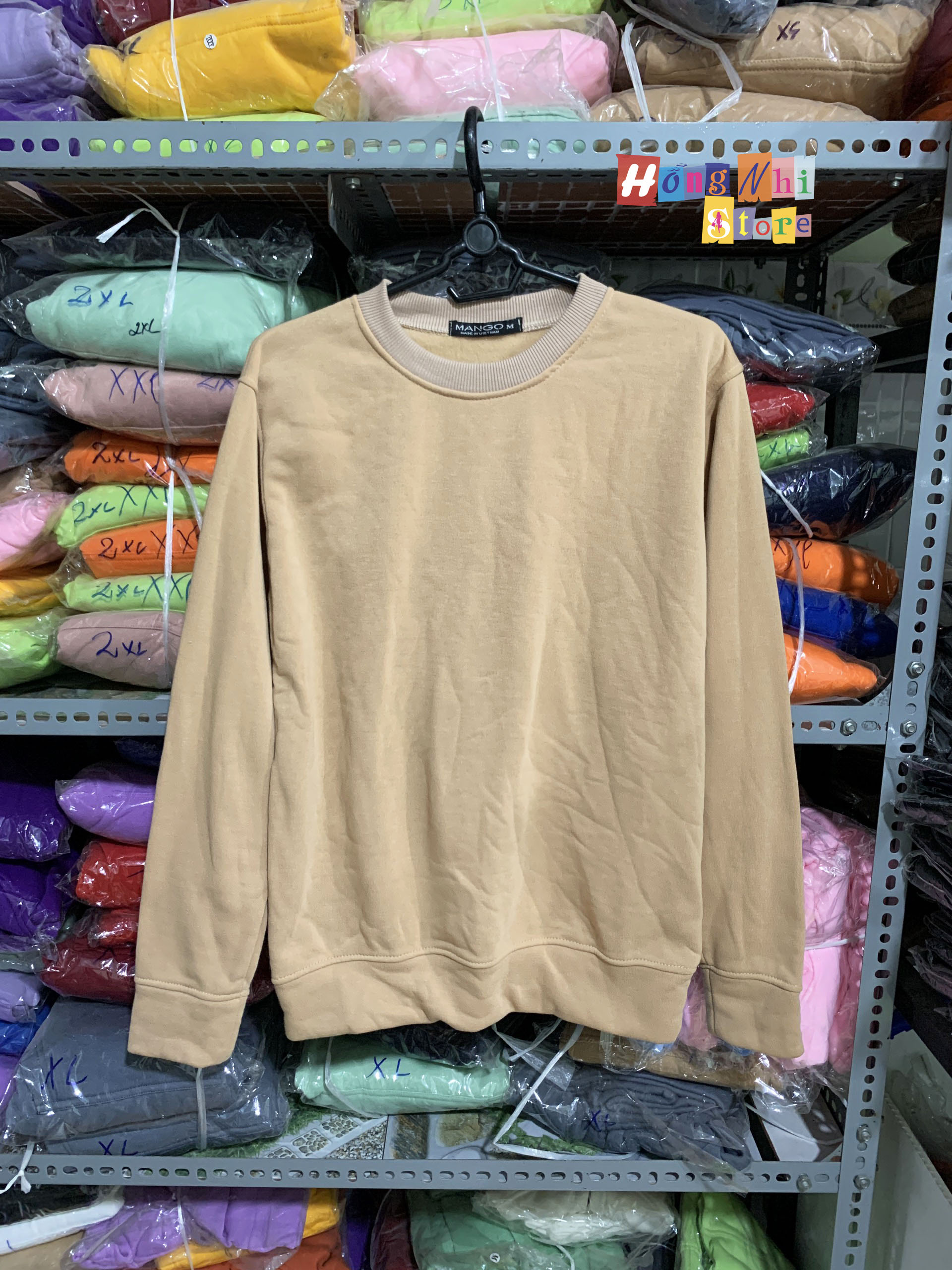 Áo Sweater Trơn Chất Nỉ Lót Bông Màu Nude - Sweater Unisex - MM