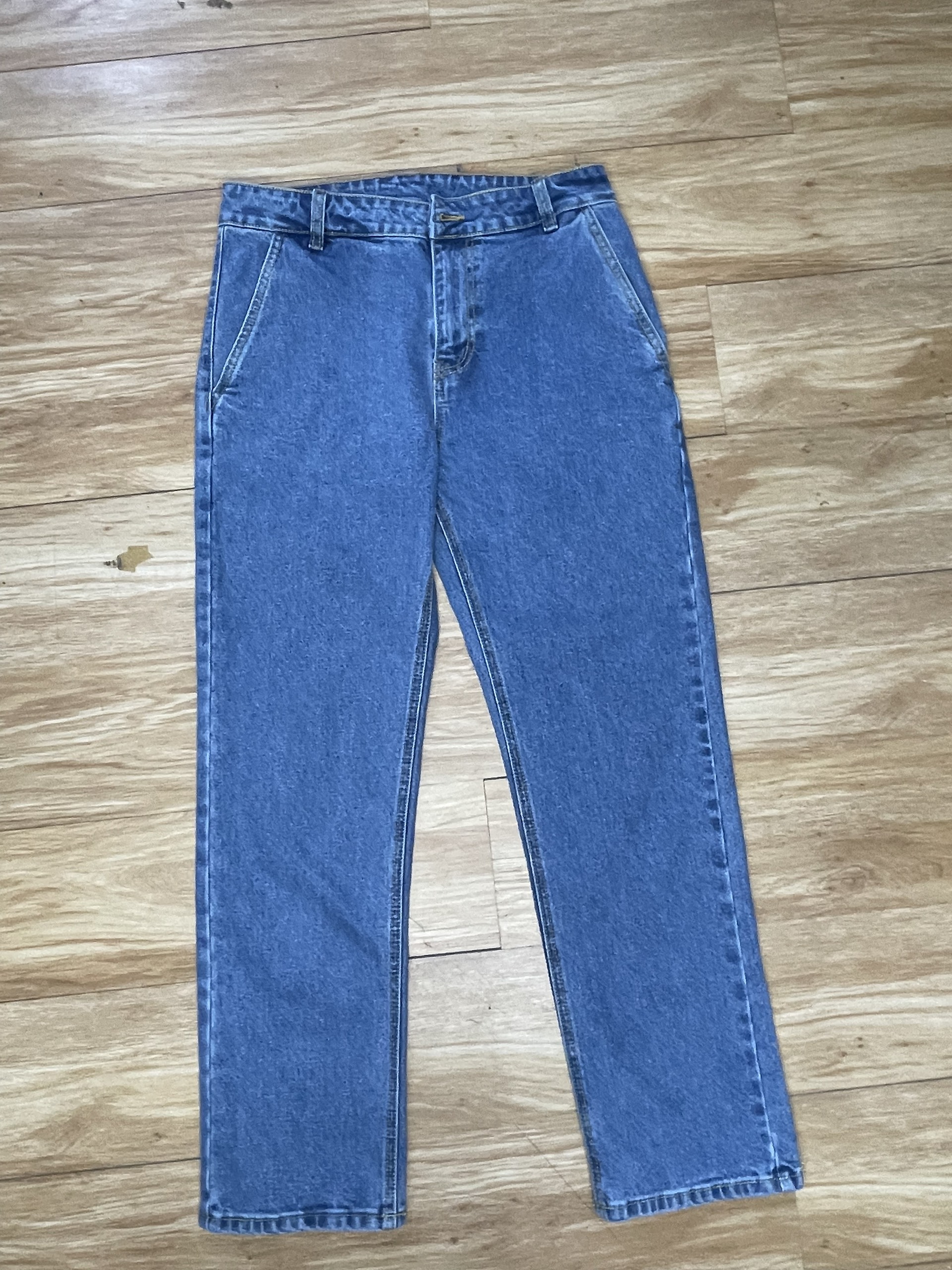 Quần jeans nam ống suông túi chéo không ly 8668