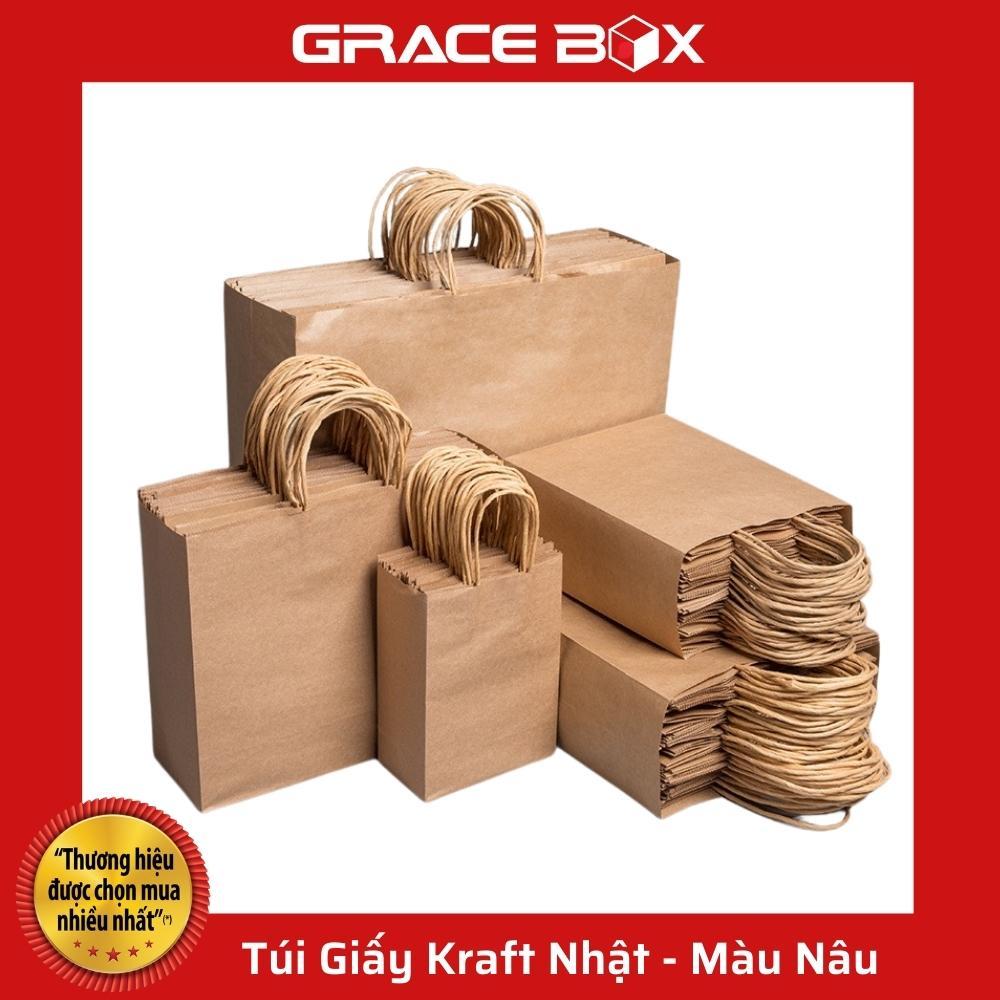 Túi Giấy Kraft Nhật Bản Cao Cấp - Màu Nâu - 27x21x11cm