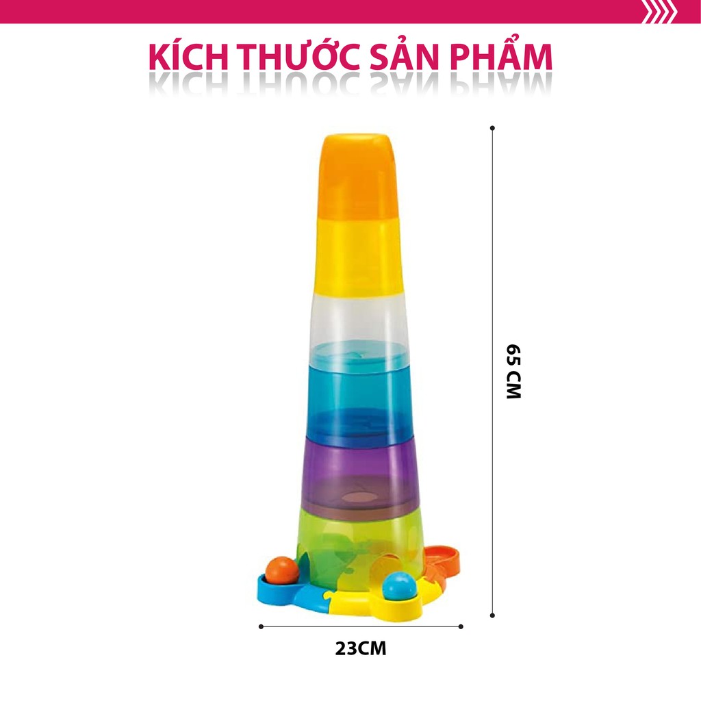 Tháp xếp chồng nhựa hình cốc kết hợp thả bóng vui nhộn winfun 0737 - 9 tới 24 tháng - đồ chơi giáo dục phát triển tư duy