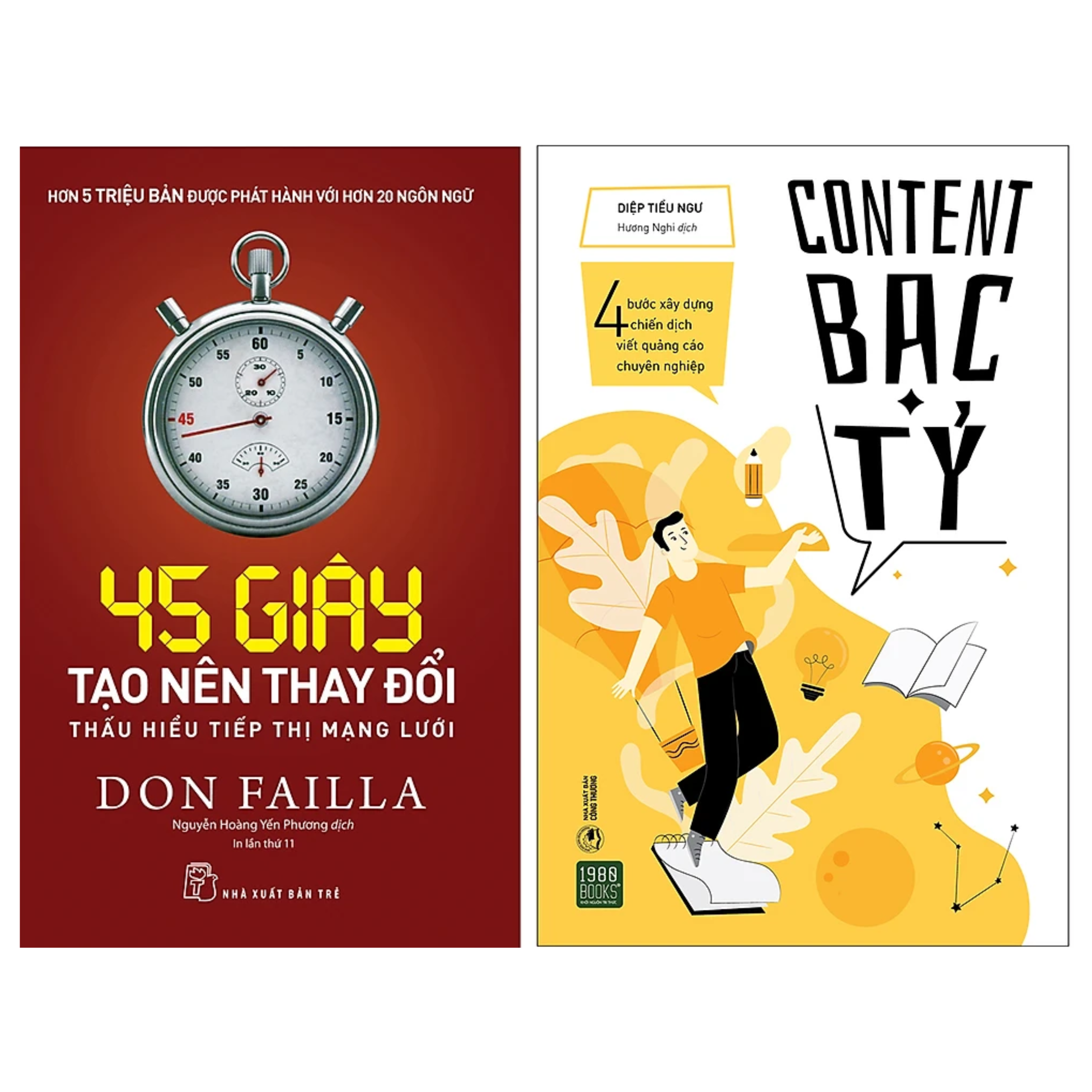 Combo 2Q: 45 Giây Tạo Nên Thay Đổi - Thấu Hiểu Tiếp Thị Mạng Lưới + Content Bạc Tỷ