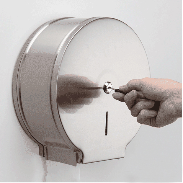 Hộp đựng giấy vệ sinh tròn gắn tường cỡ lớn INOX AIZA
