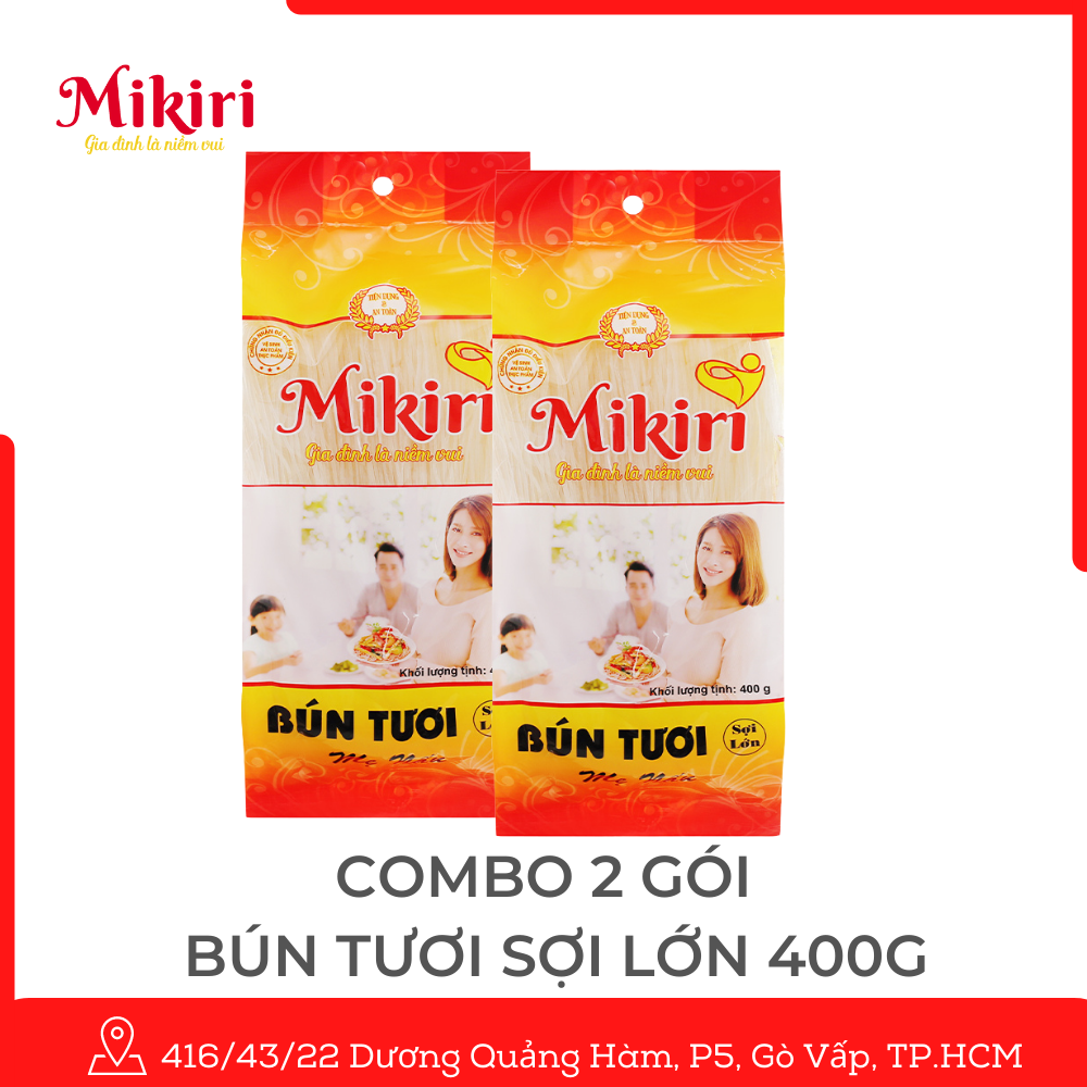 2 Gói Bún Tươi 400g ( Sợi Lớn)