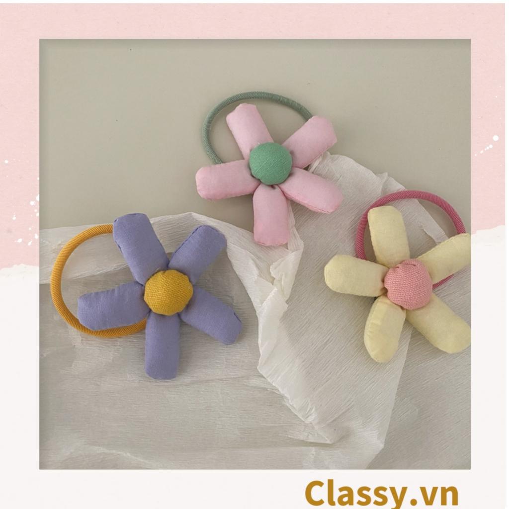 Dây cột tóc Classy hình bông hoa năm cánh nhiều màu, phụ kiện tóc PK1577