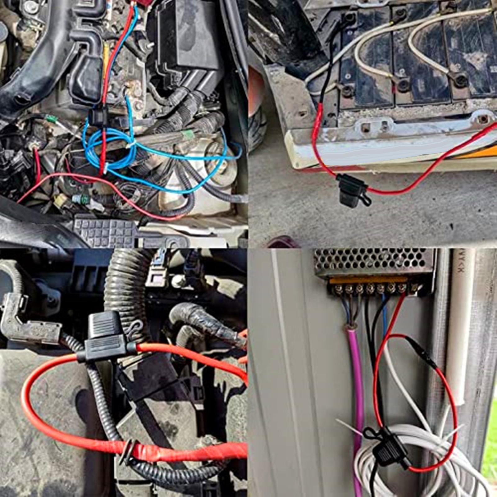 4x Fuse Inline Fuse Holder Add A  Fuse Holder Red Wiring Harness Atc  Fuses  Automotive Fuse Holder for Boats Car