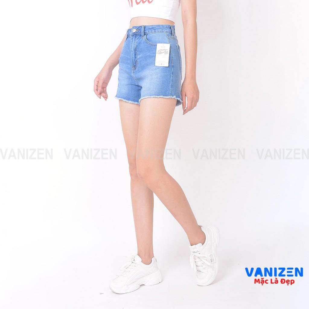 Quần short jean nữ ngắn đẹp lưng cao cạp cao tua rua gấu rách hàng cao cấp mã 431 VANIZEN