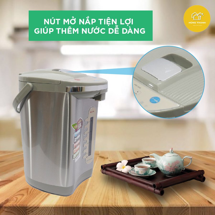 [HÀNG CHÍNH HÃNG] Bình Thủy Điện Korichi KRC-5250 Tinh Tế Sang Trọng Phục Vụ Nhu Cầu Nước Nóng Cho Gia Đình Dung Tích 5 Lít