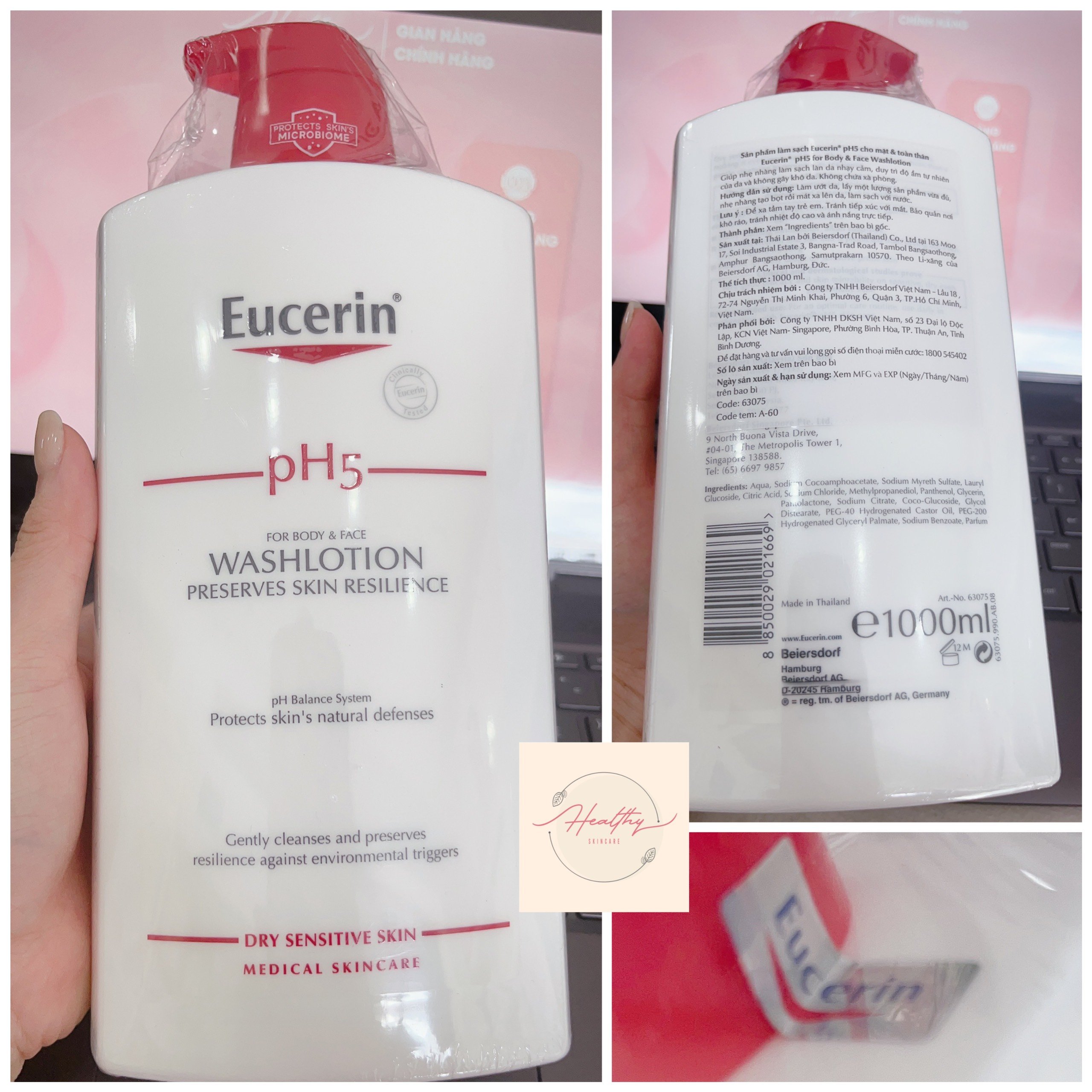 Sữa tắm dành cho da nhạy cảm Eucerin pH5 Washlotion (1000ml)