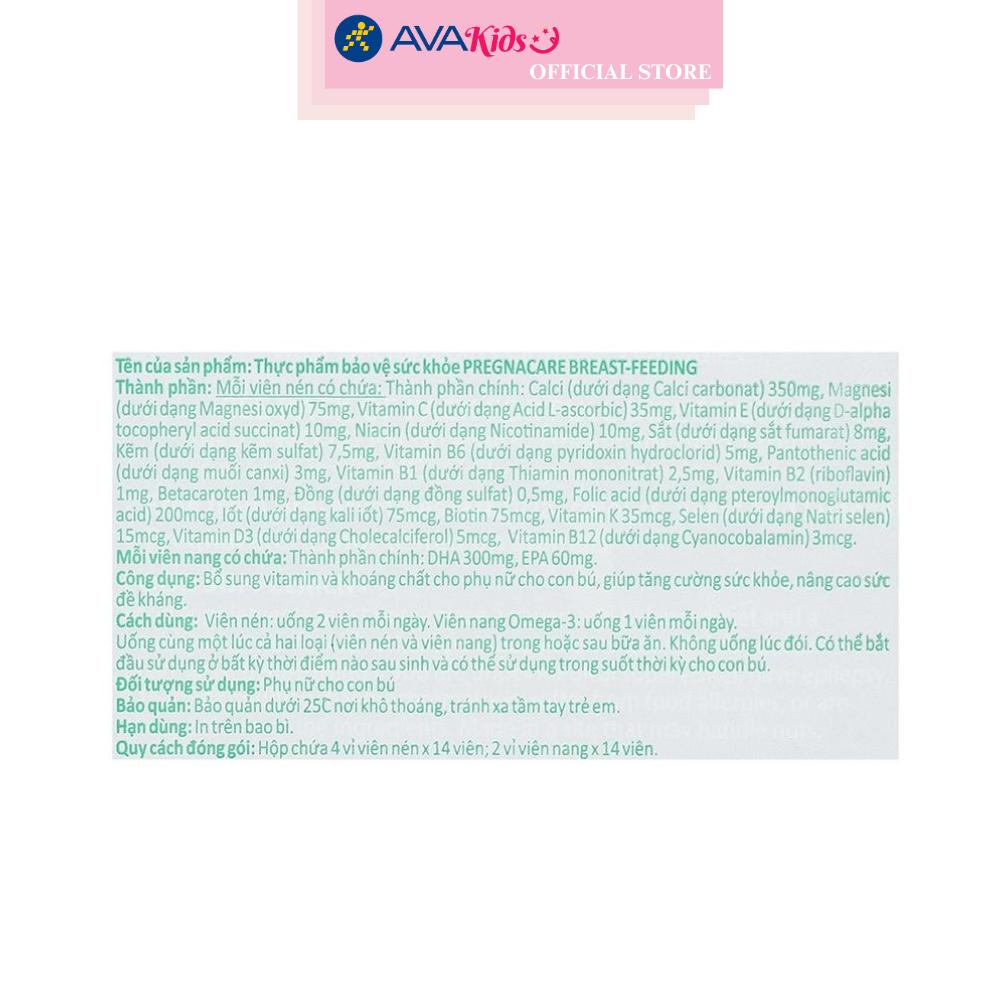 Viên uống Vitabiotics Pregnacare breast-feeding bổ sung vitamin và khoáng chất 84 viên