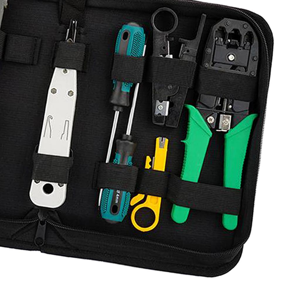 Home Network Cable Maintenance Tool Kit Set Ethernet Cable Tester Crimper Repair NEW