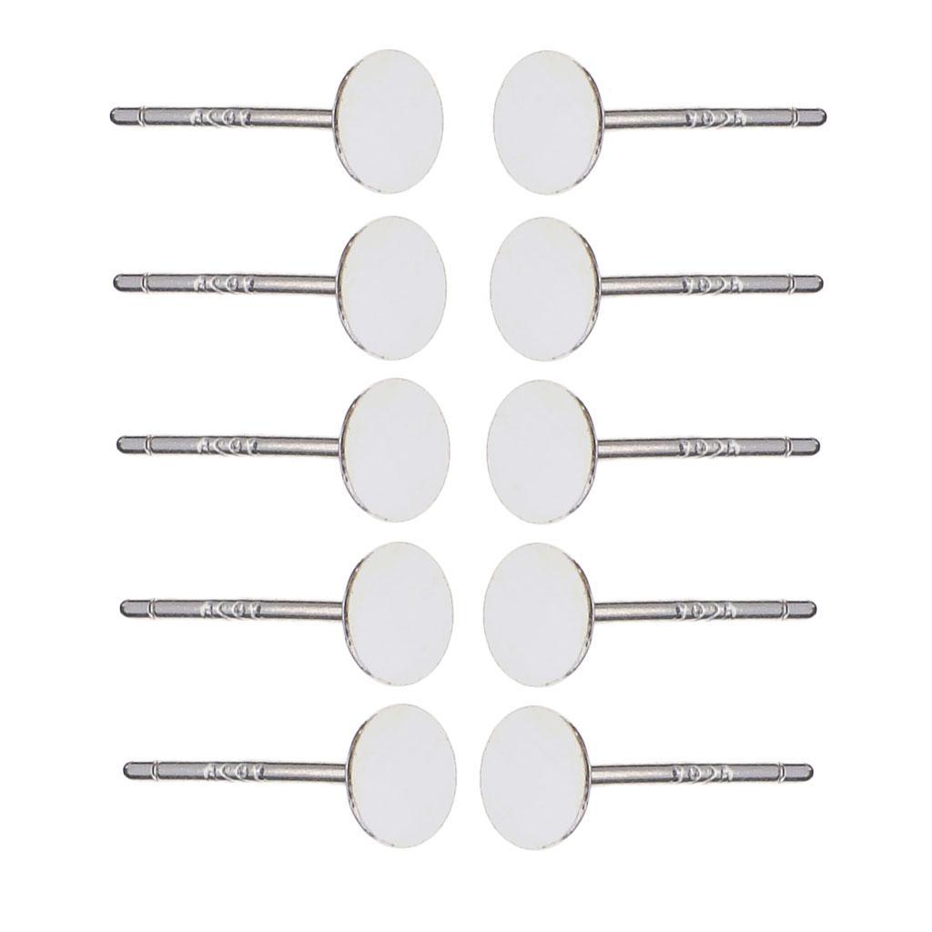 Sliver Earrings Posts Flat Pad Blank Ear Stud Pin for Earring Making Findings 10 mm Pack of 5 Paris