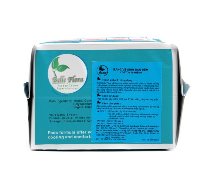 Băng vệ sinh Belle Flora Đêm Cotton – 10 miếng