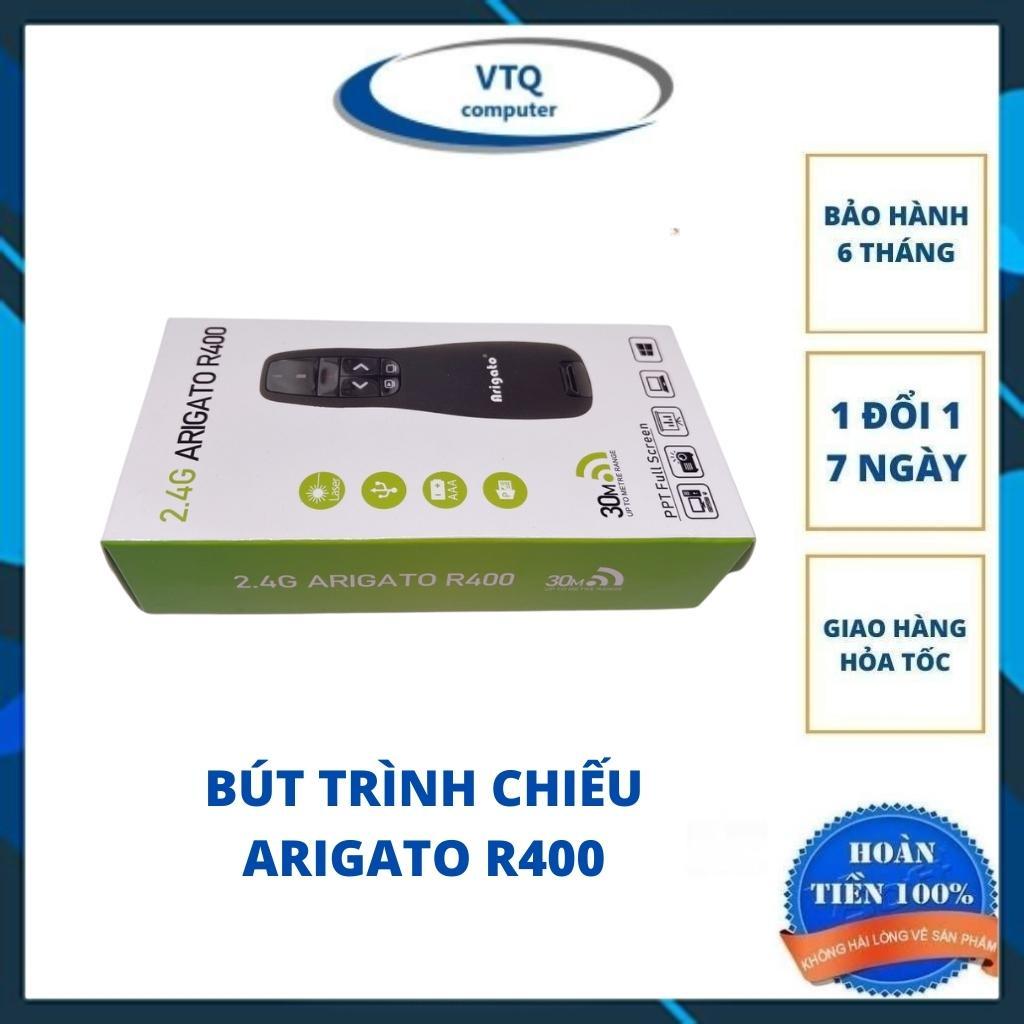 Bút trình chiếu R400,Bút thuyết trình chỉ laser điều khiển từ xa R400 2.4Ghz (có bao da) dùng khi th110uyết trình