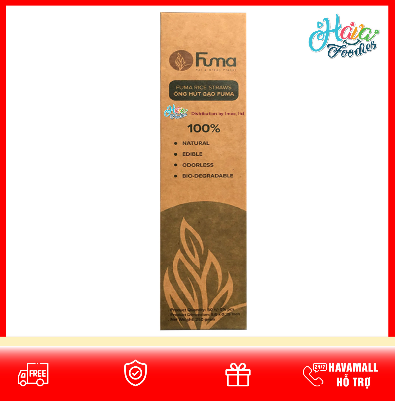 Ống Hút Gạo Thân Thiện Với Môi Trường – Fuma Rice Straws 250g