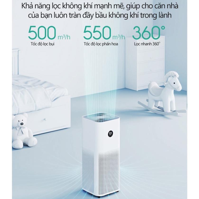 Máy lọc không khí Xiaomi Mi Smart Air Purifier 4 Pro , Tạo ion, Diện tích lọc lớn 60m2 Bản Quốc Tế - Hàng chính hãng