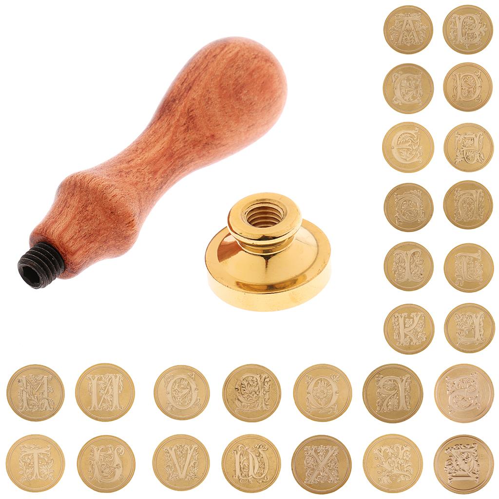 1PC Retro Letter A-Z Sealing Wax Classic Initial Wax Seal Stamps Alphabet DIY Decorative Letter Wooden Stamps Craft Gift