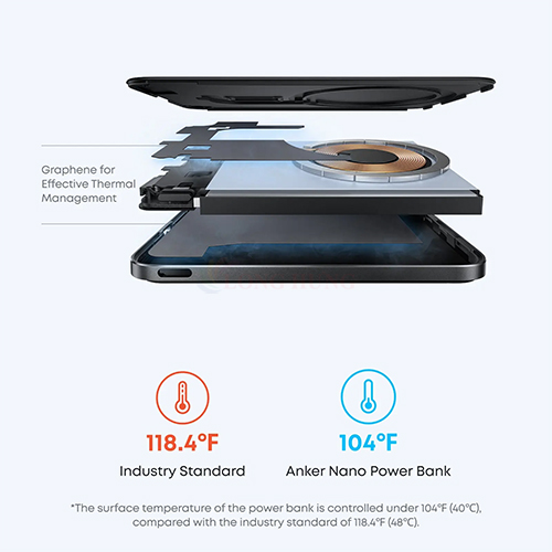 Sạc dự phòng Anker MagGo Nano Power Bank Card-Like Slim Magnetic 1C 15W 5000mAh A1665 - Hàng chính hãng