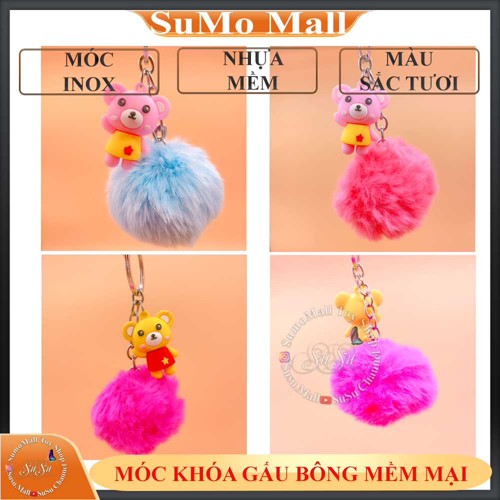 Móc khóa gấu và bông mềm mại, móc chìa khóa đẹp kim loại bền màu tiện dụng , móc khóa cute dễ dàng mang theo bỏ ví túi không gây trầy cho những vật dụng bỏ cùng , giao màu ngẫu nhiên