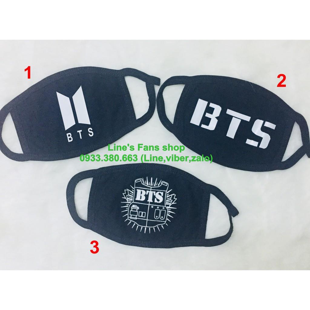 Khẩu trang BT21 BTS - vải in hình 3D (KM tặng Sticker-huy hiệu-bút BT21 BTS) thuthuyshop169