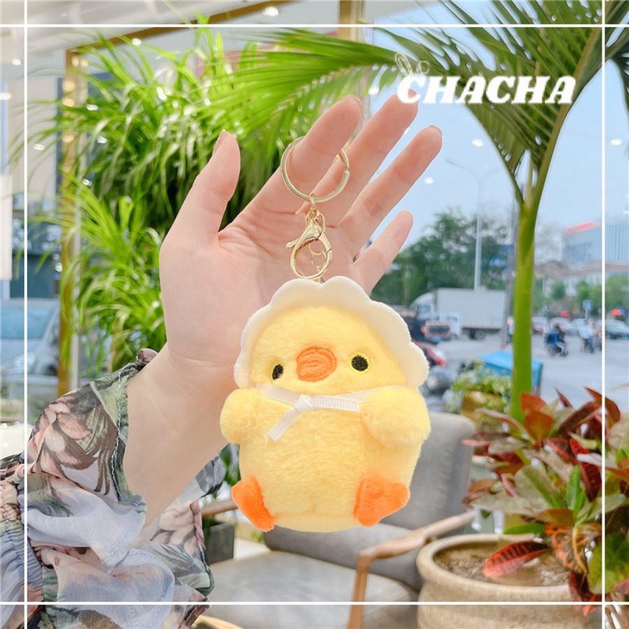 Móc khóa hình gà con nhồi bông cute treo balo túi xách siêu dễ thương Chacha Sweet