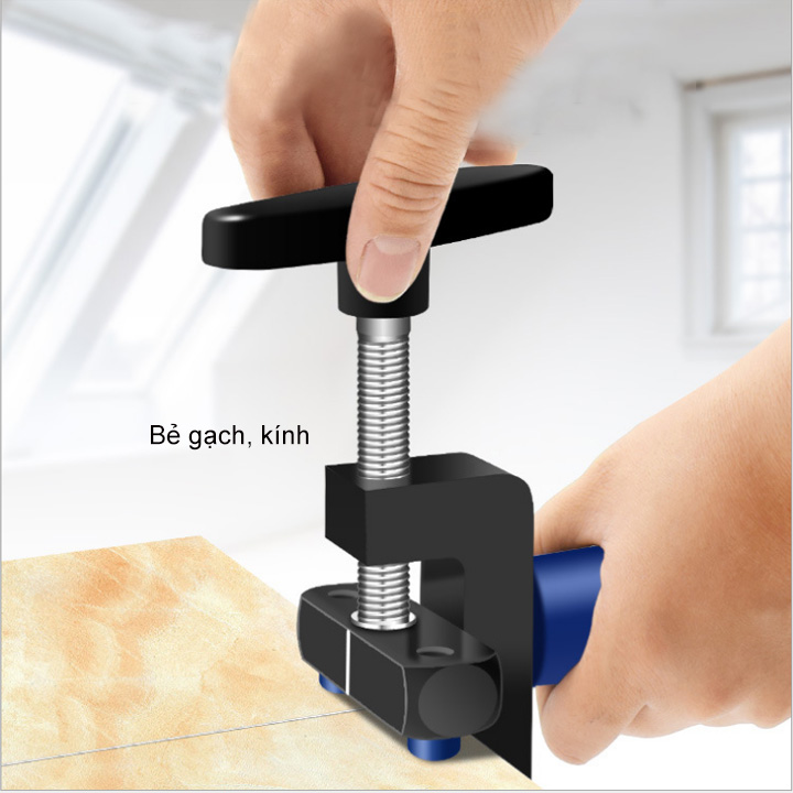 Bộ dụng cụ cắt kính, gạch men dùng tay 2 trong 1 làm bằng hợp kim nhôm tặng kèm 2 đầu lưỡi