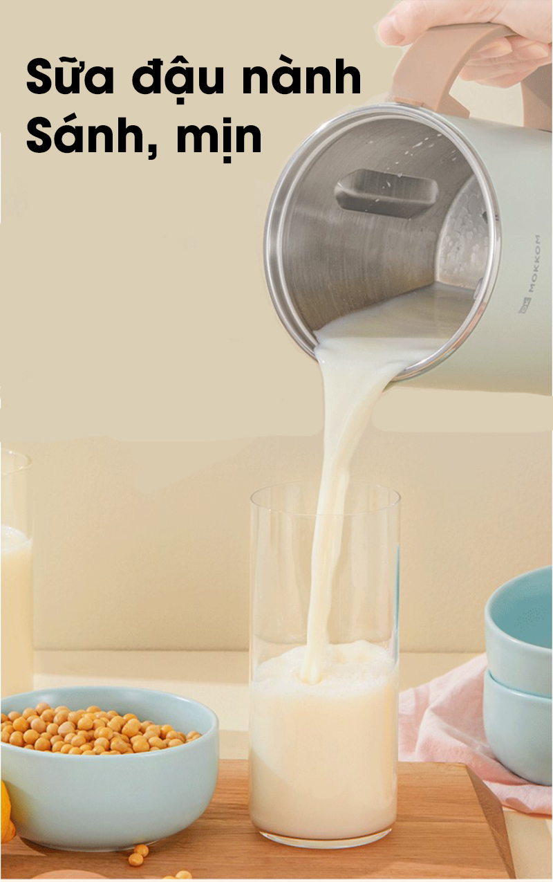 Máy Làm Sữa Hạt Đa Năng Mokkom 600ml - Hàng Chính Hãng