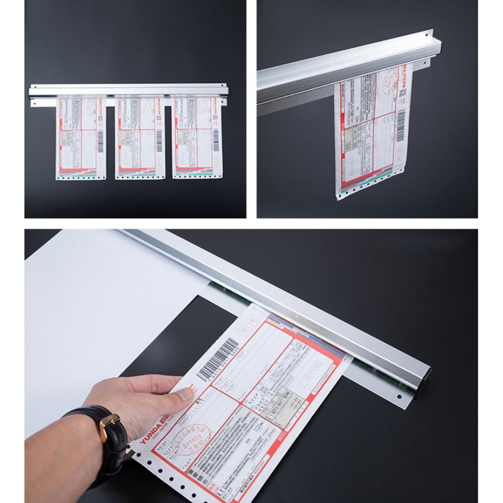 Slide Check Rack Receipt Check Holder Ticket Rail Sliver 10-24 inch/25-60cm 8 Length