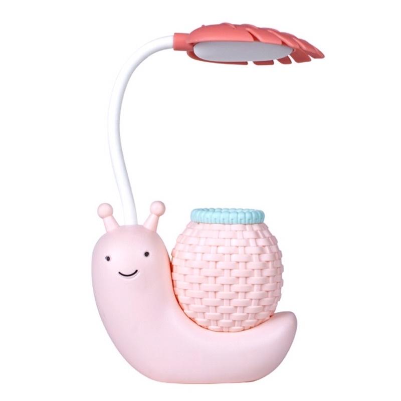 Đèn bàn - Đèn ngủ led trang trí dễ thương hình Ốc Sên có lưng đựng bút cổng sạc USB tiện lợi nhỏ gọn mẫu mới nhất
