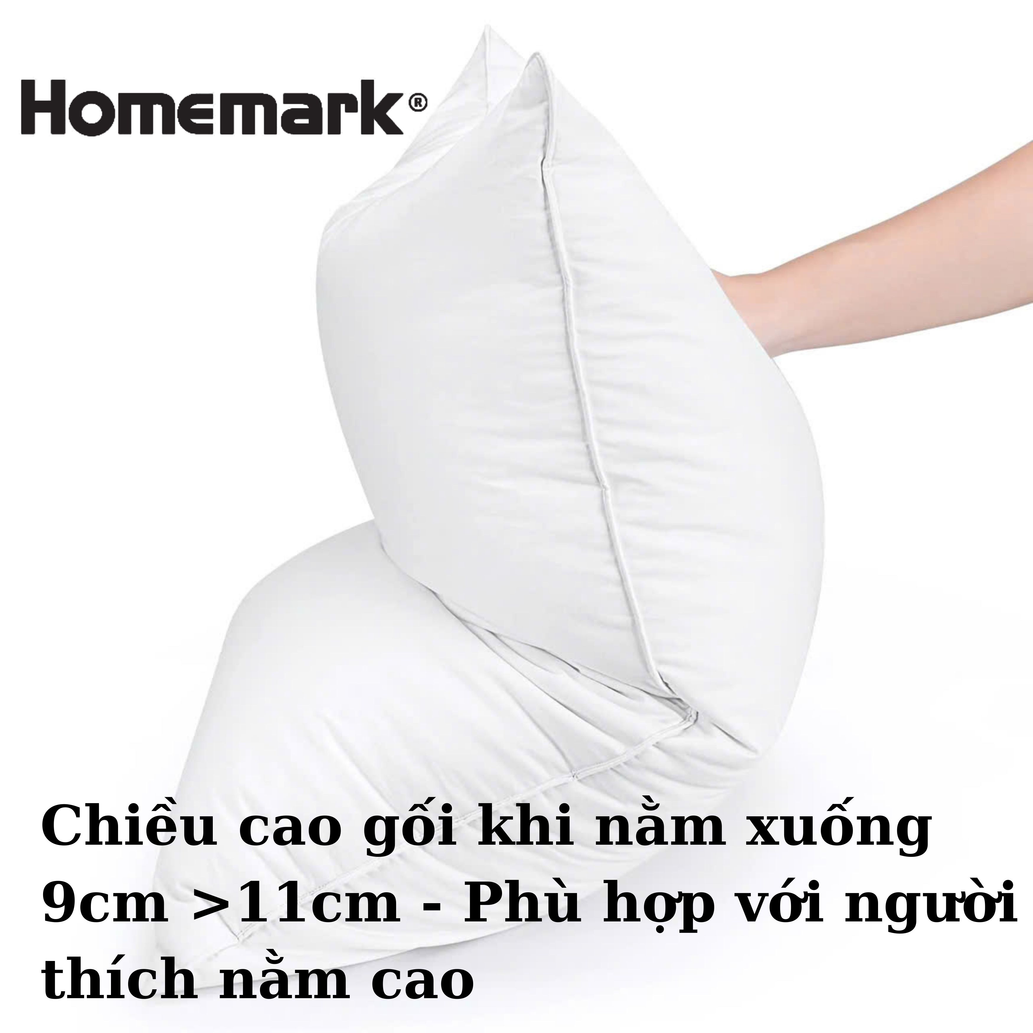 Ruột Gối Homemark Classic Pillow 50x70cm - Vỏ Cotton Cao Cấp, Ruột Bông microfiber Êm Ái, Thoáng Mát - Chất Lượng Cao