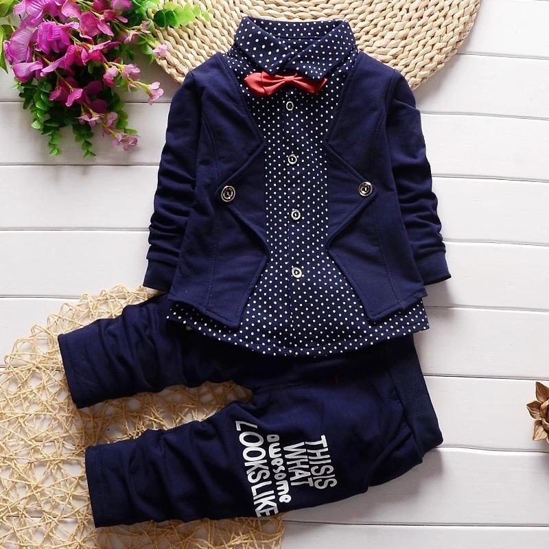 Bé Bé Trai Quần Áo Bộ Thu Xuân Sơ Sinh Cotton Thời Trang Áo Khoác + Áo + Quần 3 Tracksuits Cho Bebe Bé Trai tập Đi Giày Bộ