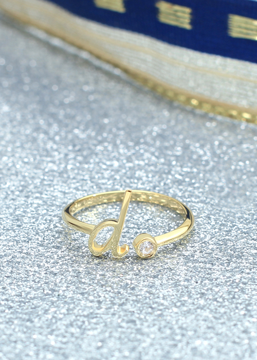 Nhẫn chữ d vàng tây đính đá CZ JR1013 Jyme Jewelry
