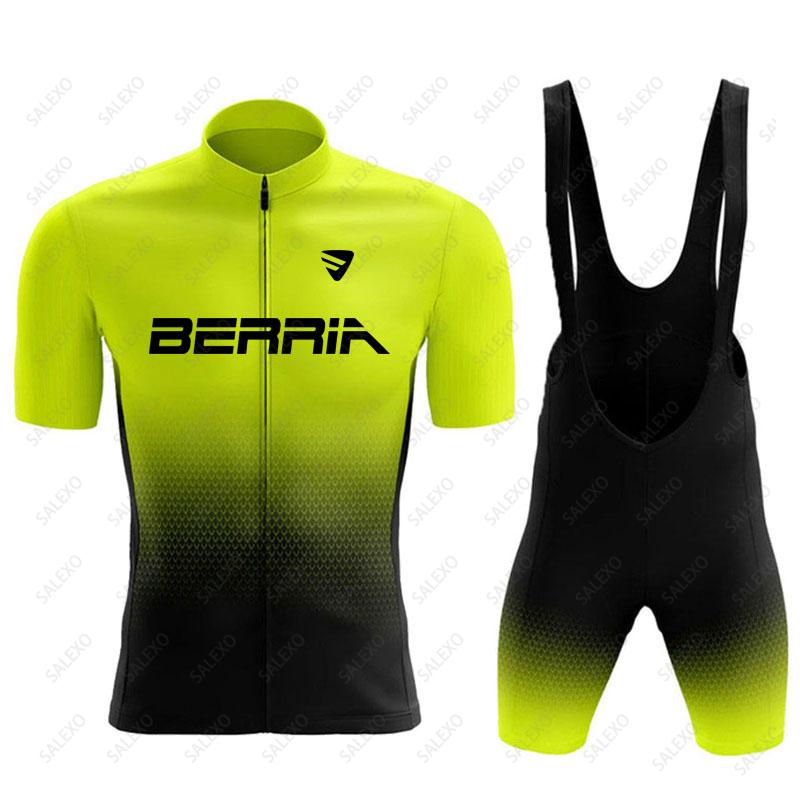 Bộ xe đạp Berria Set 2023 Mùa hè Đàn ông đi xe đạp Bộ đua xe đạp phù hợp với quần áo xe đạp leo núi thoáng khí Color: 8 Size: S
